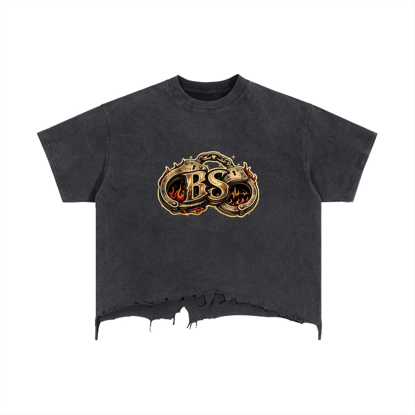 Vintage Wash Boxy Distressed Hem T-Shirt